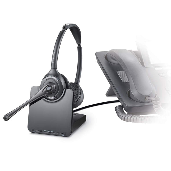 Plantronics PL-CS520 Binaural Wireless Headset System, Black/Silver