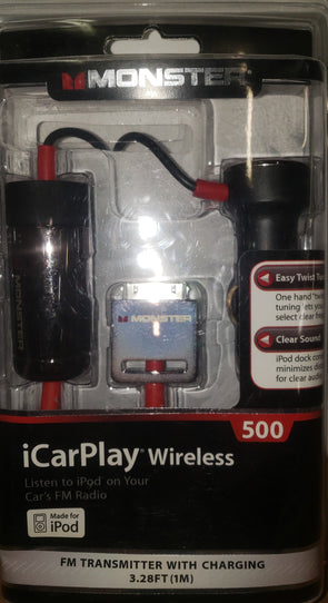 Monster icarplay wireless 500 fm transmitter for ipod