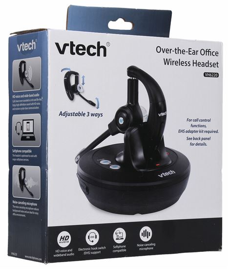 VTech Wireless Noise Canceling Mono Headset, Over-The-Ear, Graphite (VH6220)