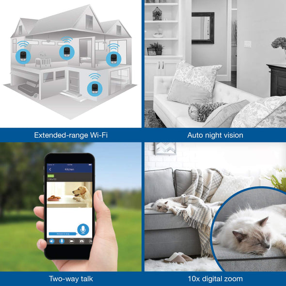 VTech VC9511 Wi-Fi IP Camera with 1080p Full HD, Remote Pan & Tilt, Free Live Streaming, Free Motion-Detected Recording