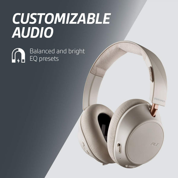 Plantronics BackBeat GO 810 Wireless Headphones, Active Noise Canceling Over Ear Headphones, Navy Blue