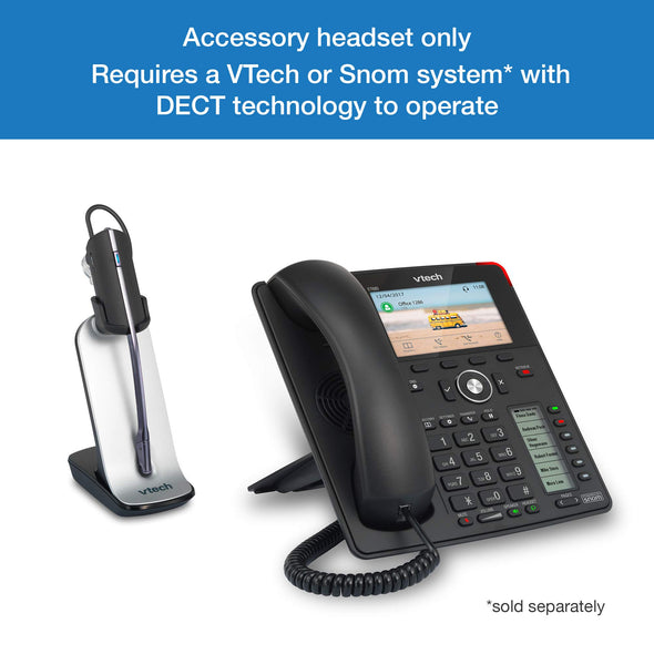 VTech VH621 Accessory Convertible DECT Office Wireless Headset for VTech and Snom DECT Business Desk Phones
