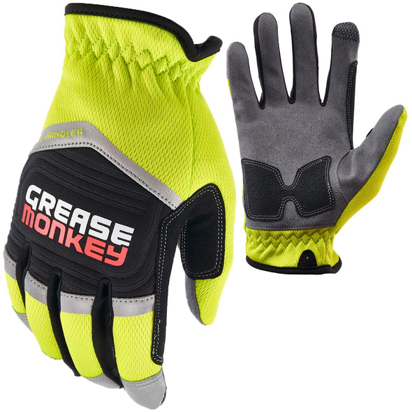 GREASE MONKEY Pro Tool Handler 2.0 High-Visibility Mechanic Gloves XL
